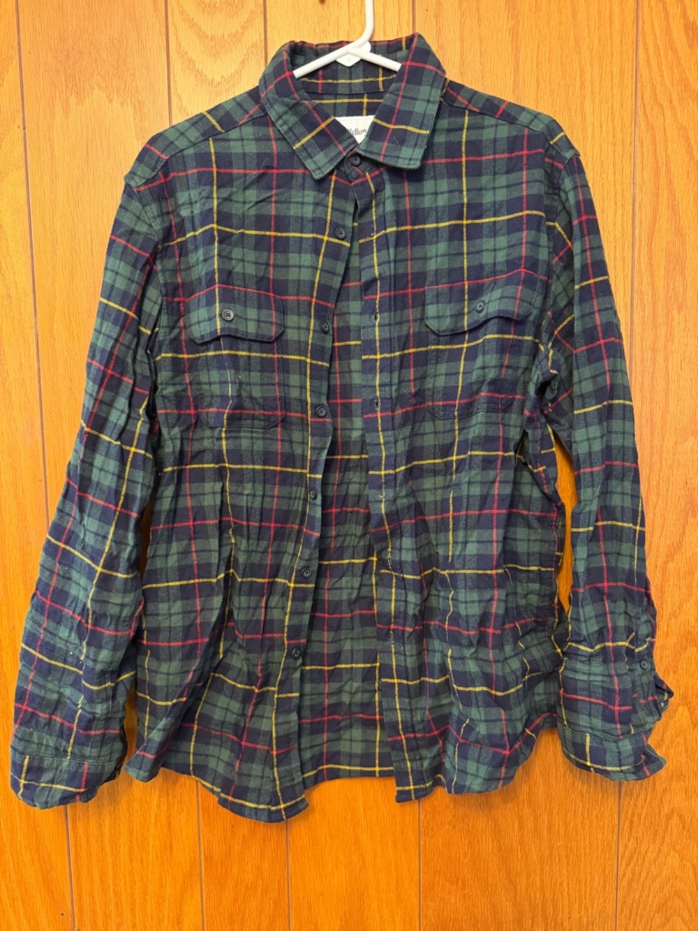 Goodfellow & Co Green Plaid Button-Up Flannel Shirt